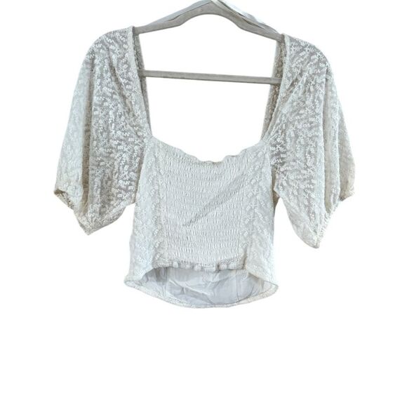 Louna Rent The Runway White Puff Sleeve Crop Top - Picture 10 of 10